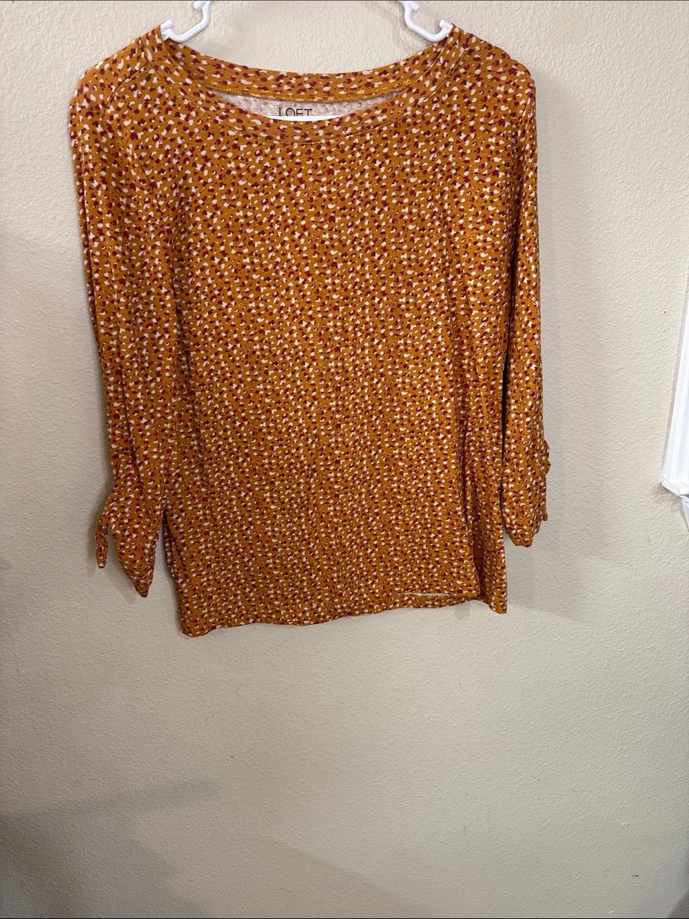 LOFT Mustard Ditsy Print Long Sleeve Tunic